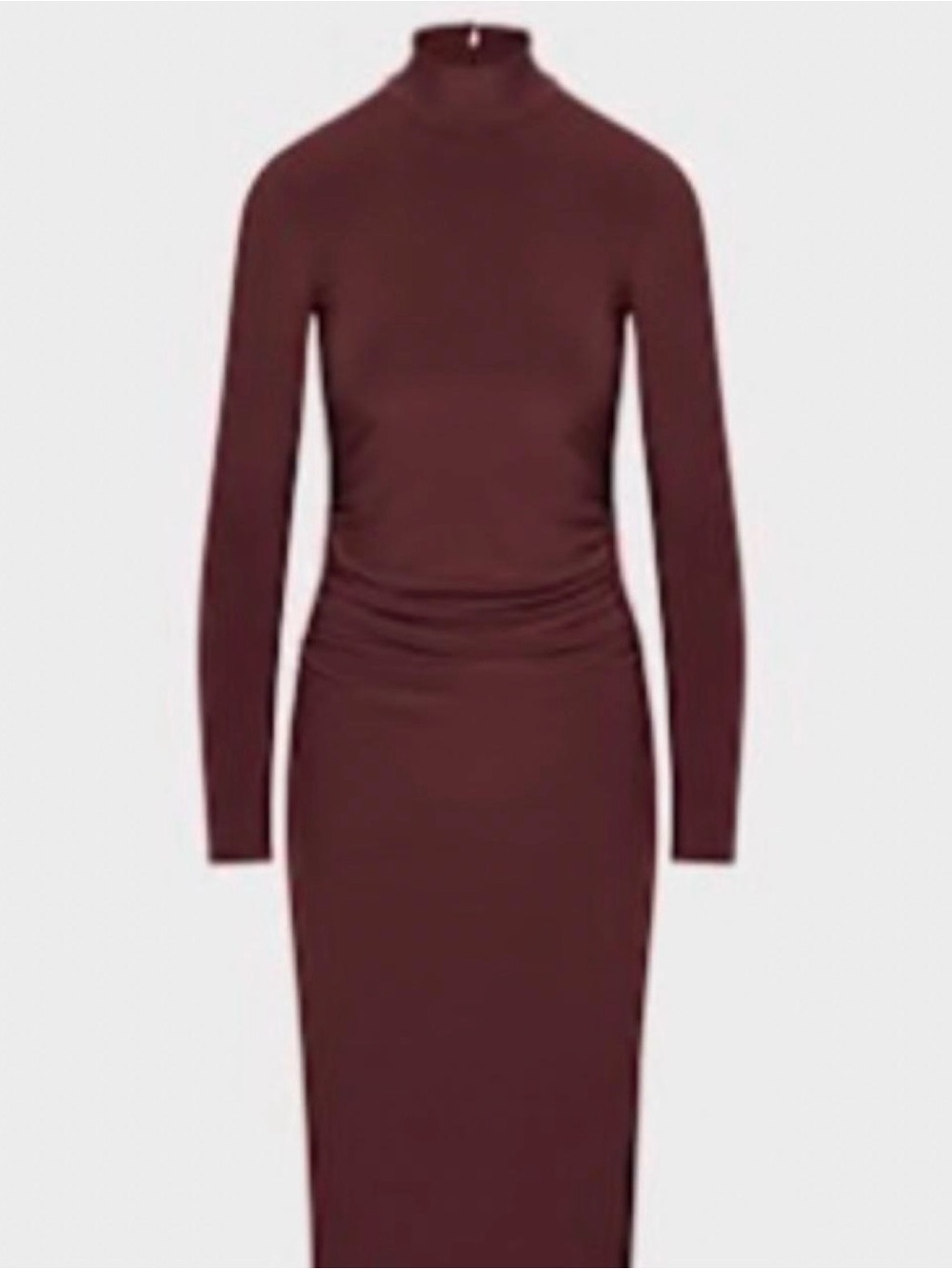Turtleneck aritzia Long Sleeve Bodycon Dress in Burgundy